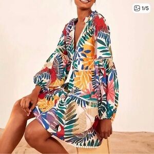 FARM Rio Colorful Tropical Mini Dress